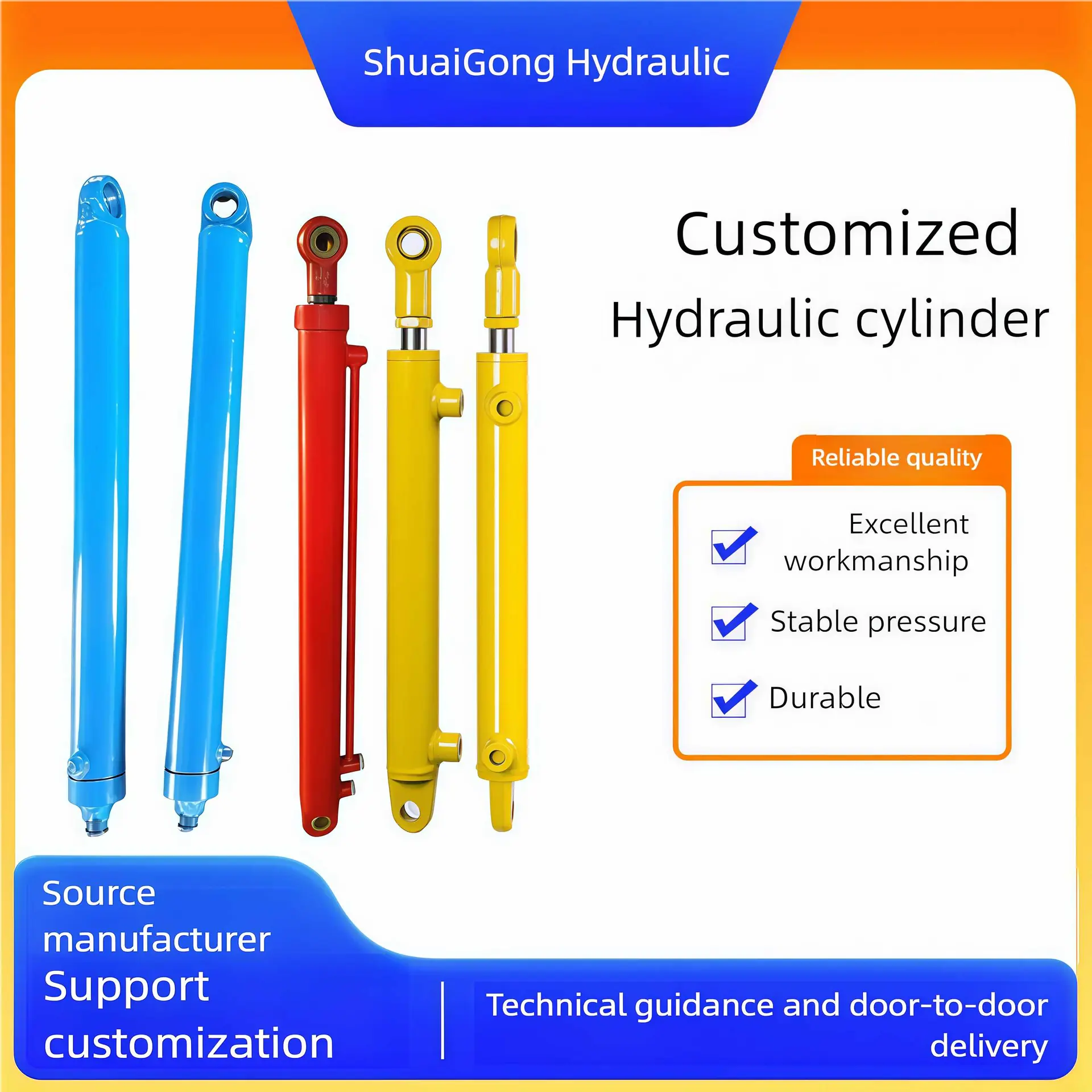 Customized stroke hydraulic cylinder suitable for harvesters